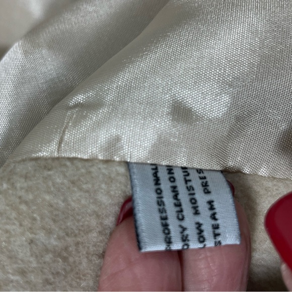 VTG MICHELLE FRANCIS 80’s WOOL BLEND LADIES COAT MADE IN USA XL CREAM PREOWNED - Picture 8 of 16